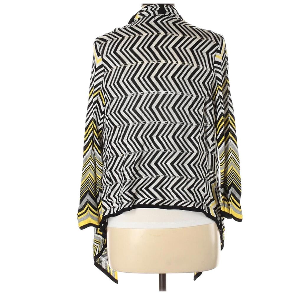 Cache Women's Black Yellow Zigzag Pattern Cardiga… - image 2